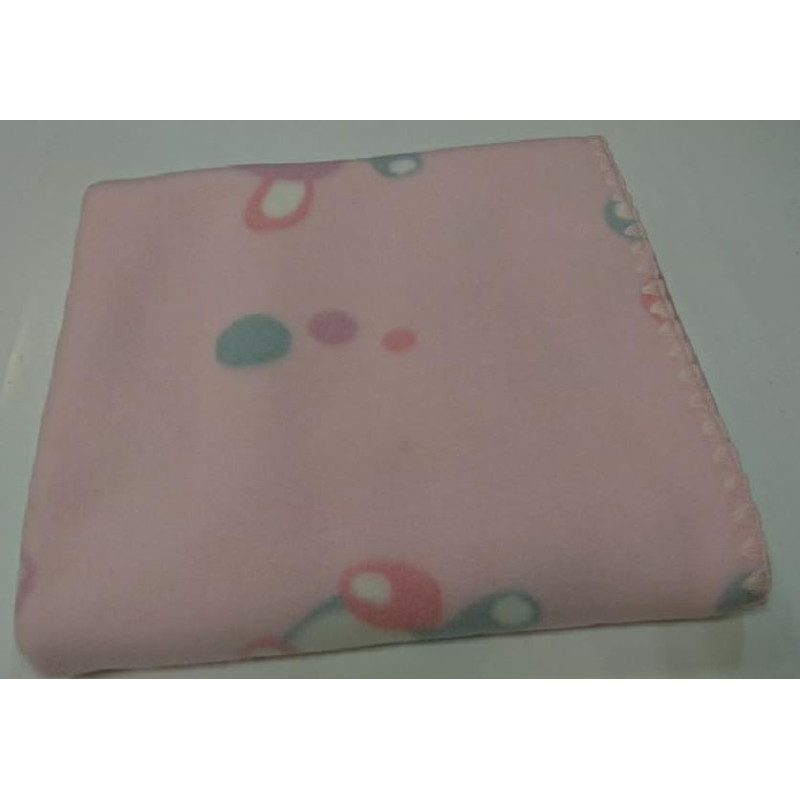 Flīsa sega 80x90 apdrukāta 022 rozā zaķi lācīši