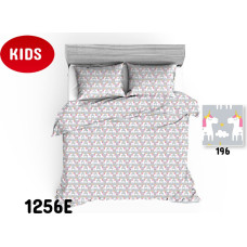 Kokvilnas gultasveļa 140x200 1256E poniji, pelēki, zirgi, mākoņi, zvaigznes