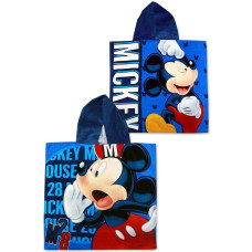 Pončo bērniem 55x110 Mickey Mouse 1657 Mickey Mouse dvielis ar kapuci