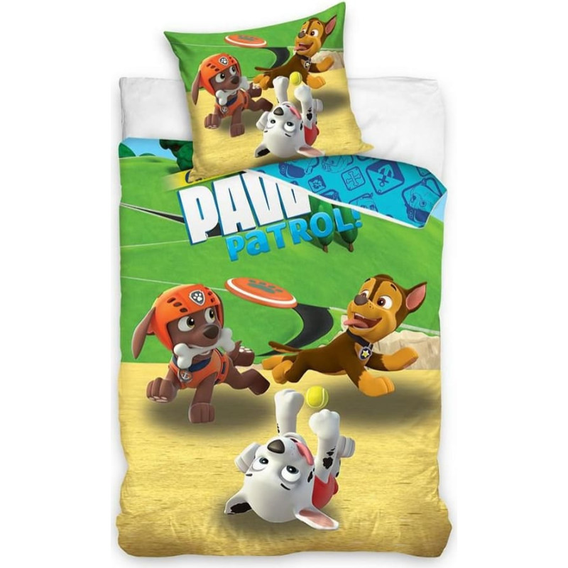 Kokvilnas gultas veļa 160x200 Paw Patrol Paw Zuma Chase Marshall 9965 jautrība laukumā