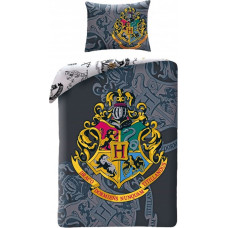 Kokvilnas gultas veļa 140x200 Harija Potera Cūkkārpas Raganu un burvju skolas ģerbonis 4806 spilvendrāna 70x90