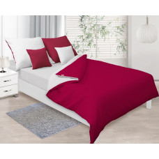 Satīna gultas veļa 140x200 Double Face sarkana balta 20+01, divpusēja