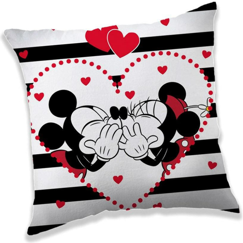 Bērnu spilvendrāna 40x40 Mouse 2788 Mini Minnie un Mickey Mickey Mouse baltas melnas svītras