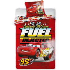 Kokvilnas gultas veļa 140x200 Automašīnas Automašīnas 3362 Lightning McQueen sarkanās automašīnas Degvielas iesmidzināšana