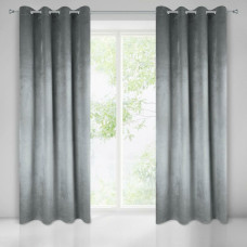 Gatavs aizkars ar cilpām 140x250 Sarah, sudraba samts