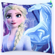 Bērnu spilvens 40x40 Frozen 2647 Frozen Anna Elsa vienradža zirga lapas abpusējas dekoratīvas