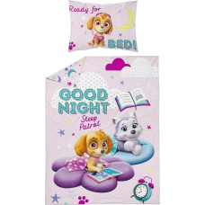 Bērnu pakaiši 100x135 Paw Patrol Paw Skye Everest suņi suņi rozā Good Night 9544