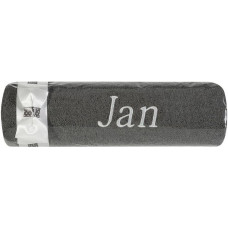 Dvielis ar izšuvumu 50x90 jan, grafīts, balts bantiņš, vārda dienas dāvanā
