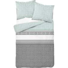 Satīna gultas veļa 160x200 Glamour austrumu ornamenti piparmētru pelēka 2416 E Fashion Satin