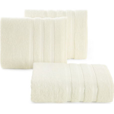 Nefrīta dvielis 70x140, krēmkrāsas frotē, 500g/m2, kokvilnas apmale ar smalkām svītrām