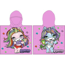Pončo bērniem 55x110 Poopsie unicorn unicorn pārsteiguma rozā dvielis ar kapuci pončo 1008