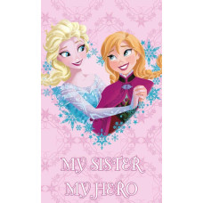 Bērnudārza dvielis 30x50 Frozen Frozen 8367 Anna Elsa rozā bērnu kokvilna