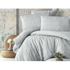 Satīna žakarda gultas veļa 160x200 Ninova 1 Glamour pelēks sudraba austrumu ornamenti Ekskluzīvi