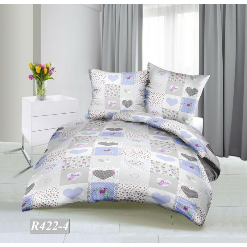 Mizas spilvendrāna 50x60 RS422/4 purpura sirsniņu ziedi, ar rāvējslēdzēju, 100% kokvilna