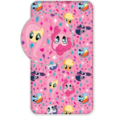 Kokvilnas palags 90x200 Ponies rozā 7086 bērniem My Little