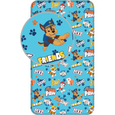 Kokvilnas palags 90x200 Paw Patrol Paw Chase Rubble Marshall blue 4275 bērniem