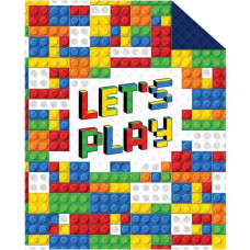 Holandes jauniešu gultas pārklājs 170x210 K 25 Lego klucīši krāsaini abpusēji ļauj spēlēt 1835 dekoratīvi stepētai gultai