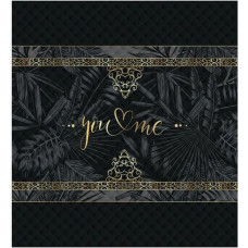 Dekoratīvais gultas pārklājs 220x240 K 37 Tu un es melnais zelts Holandes lapas 2