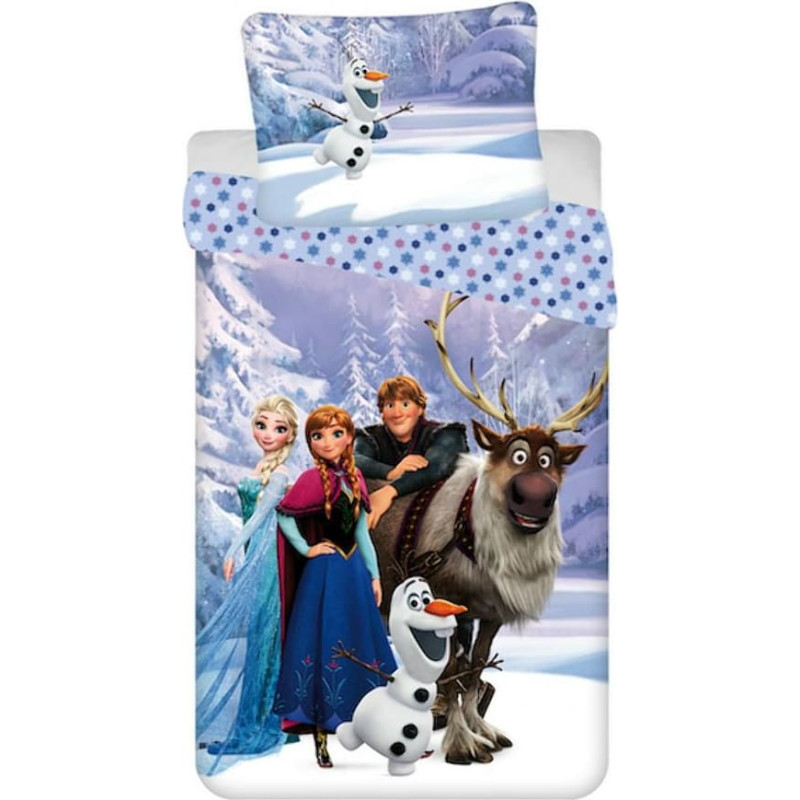 Bērnu gultas veļa 140x200 Frozen Frozen 9466 Anna Elsa spilvendrāna 70x90