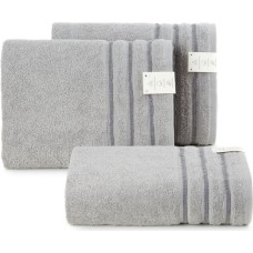 Dvielis 70x140 Jašma tumšs sudrabs, ātri žūstošs, ar dekoratīvu svītrainu apmali, 380g/m2 frotē