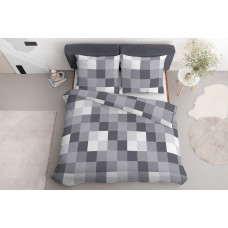 Satīna gultas veļa 160x200 Pelēks rūtains 4059 A Home Satin 124