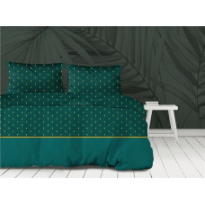 Satīna gultas veļa 220x200 Milos Green Gold Line 2