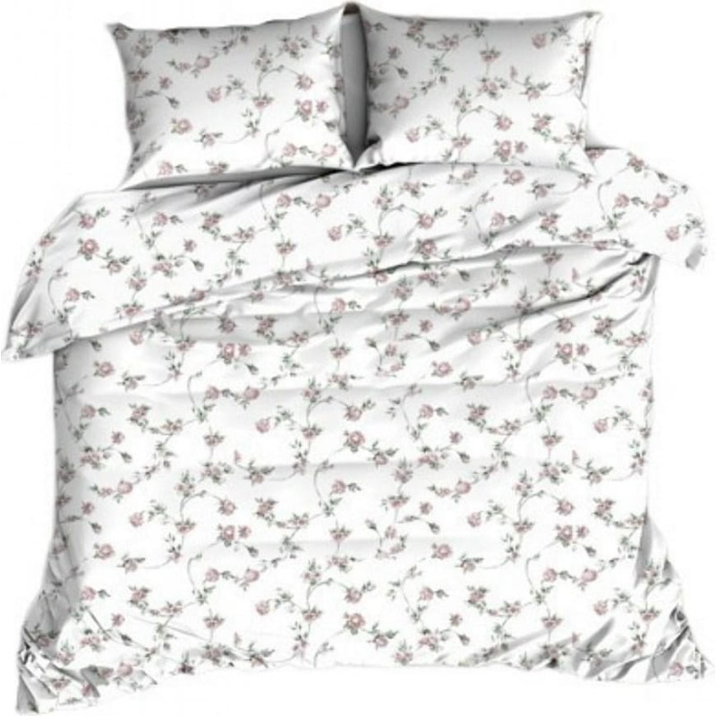 Flaneļa pakaiši 160x200 balti rozā ziedi 1228 Flanel Max