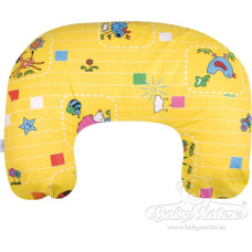 Mini Relax kruasānu pozicionēšanas spilvens 140cm, dzelteni dzīvnieciņi