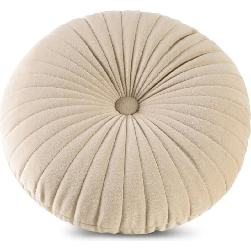Dekoratīvais spilvens 40 cm Samts, bēšs, apaļš