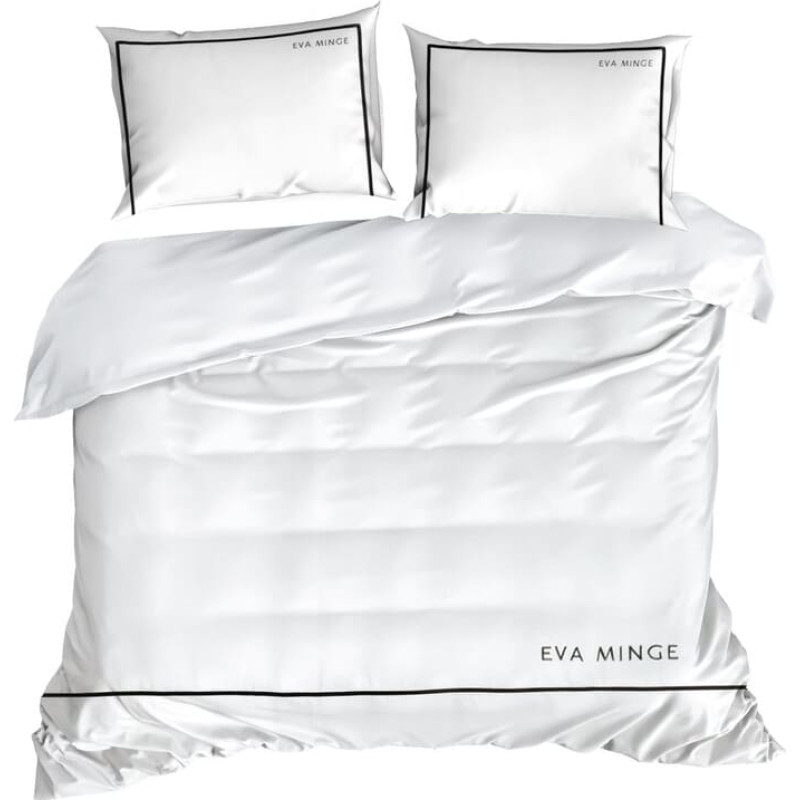 Satīna gultas veļa 160x200 Eva balts izšuvums 10B Eva Minge