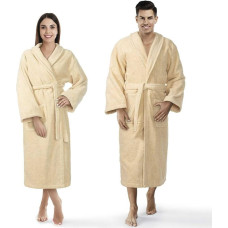 Prestiż XXL bēšs kokvilnas viesnīcas frotē peldmētelis 450g/m2