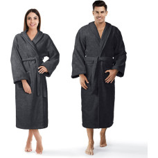 Prestiż frotē peldmētelis L/XL grafīta kokvilnas viesnīcas halāts 450g/m2