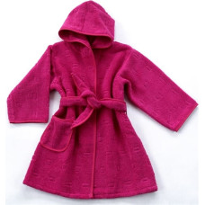 Bērnu peldmētelis, 10 gadi, fuksija, kokvilnas frotē