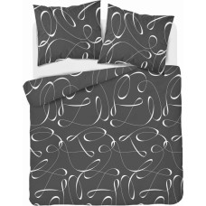 Satīna gultas veļa 180x200 Esy floresy grafīts 4819 B Home Satin 58