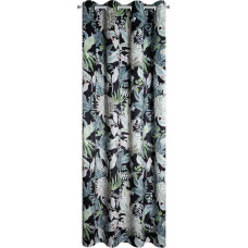 Aizkars 140x270 Sallijas melnās sudraba samta lapas, gatavas ar Z10 starplikām