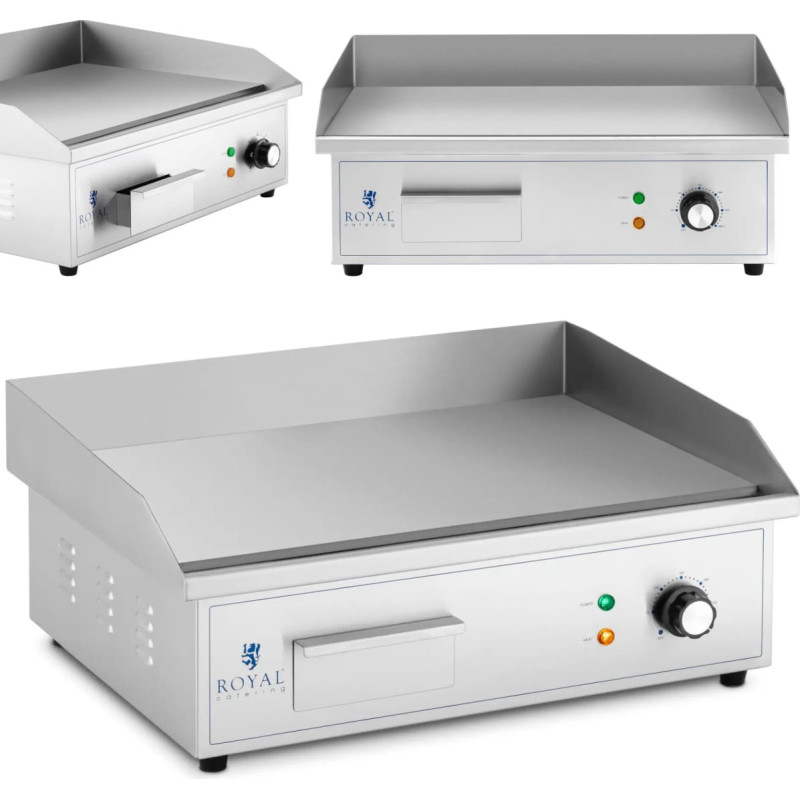 Royal Catering Elektriskais grils, gluda grila plāksne, 530 x 350 mm, 3000 W