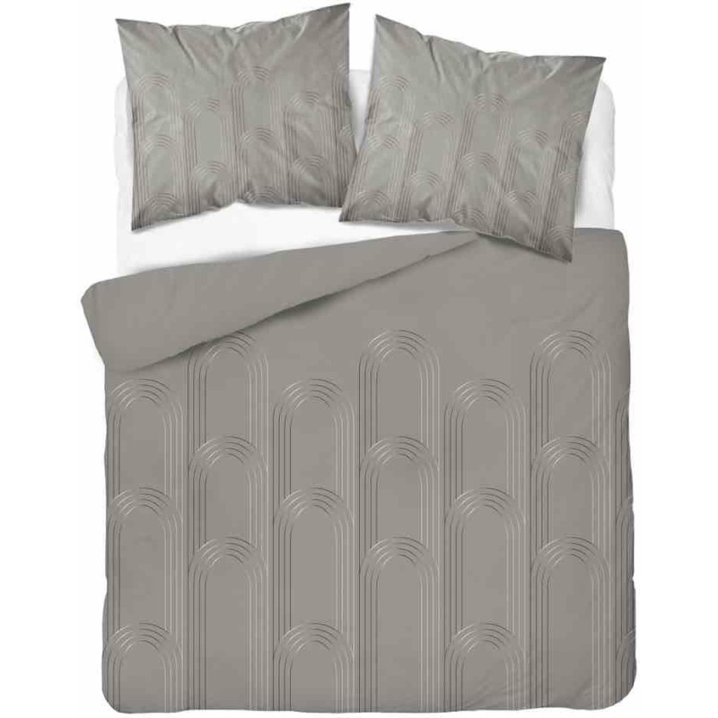 Satīna gultas veļa 220x200 bēša ģeometrija 4605 A Home Satin 64