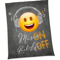 Flīsa sega 150x200 Emotka Music pelēka dzeltena H24