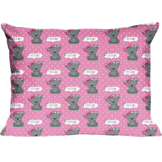 Kokvilnas spilvendrāna 50x60 555K rotaļu lācīši rozā pelēks Kids 24