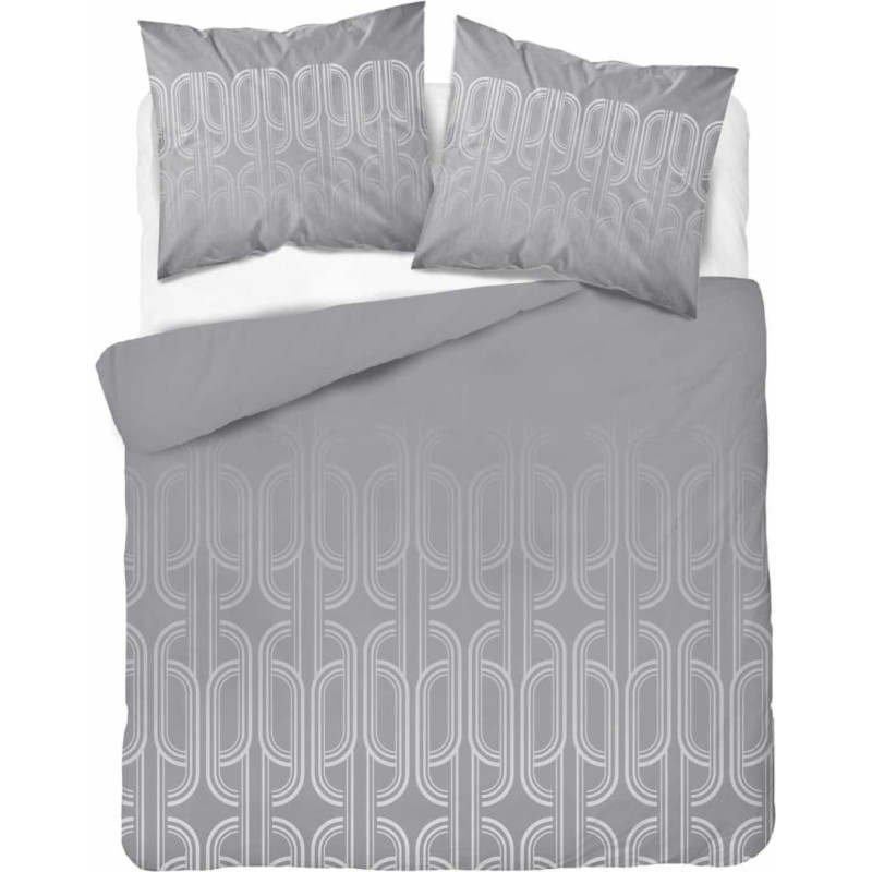 Kokvilnas gultas veļa 160x200 pelēka ģeometrija 4853 A Kokvilna 74