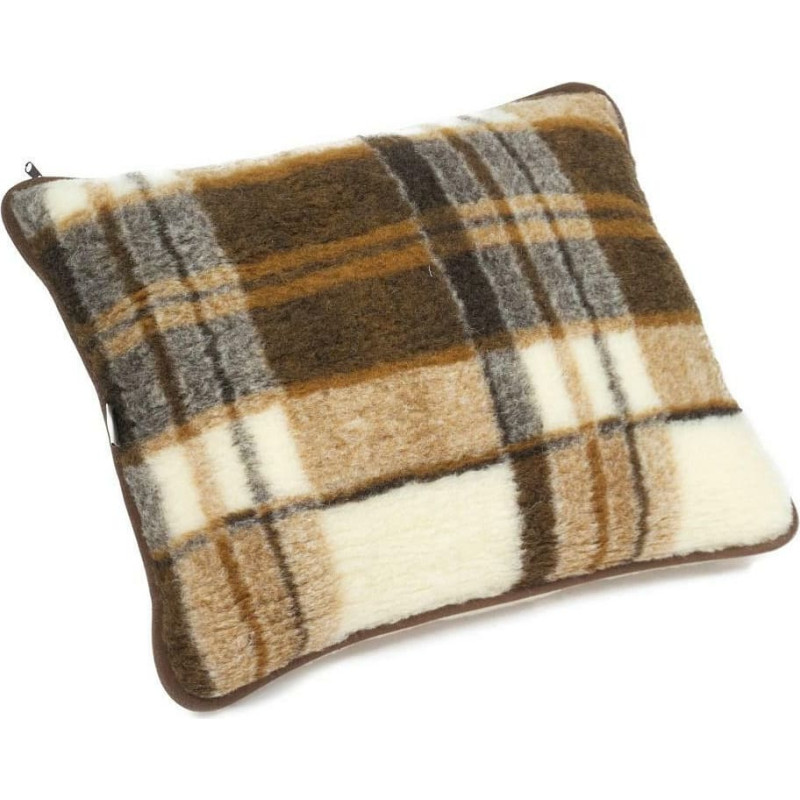 Merino vilnas spilvens 40x60 Brūni rūtaini Rehabilitācijas līdzekļi, gultas veļa, sasilšanas līdzekļi