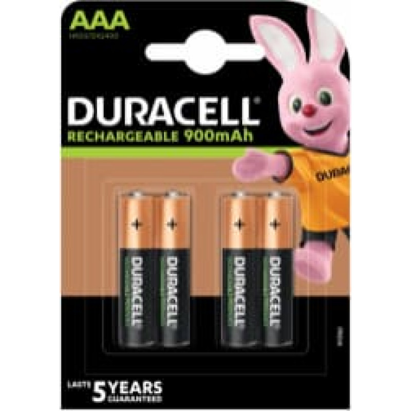 Duracell AAA Ni-Mh 1.2V Lādējamas Baterijas 900mAh (4gab.) (EU Blister)