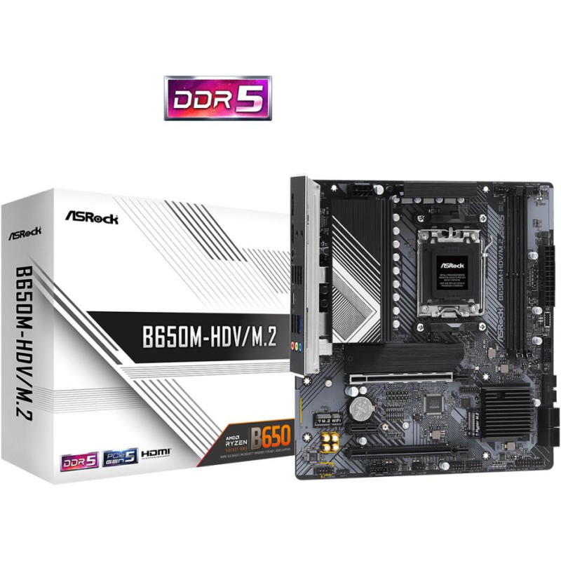 ASRock B650M HDV|M.2 AM5  M-ATX  HDMI|DP  DDR5