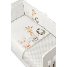 Interbaby Sega 100x135 segas pārvalks un gultas aizsargs 60x180 Dzīvnieki pelēks