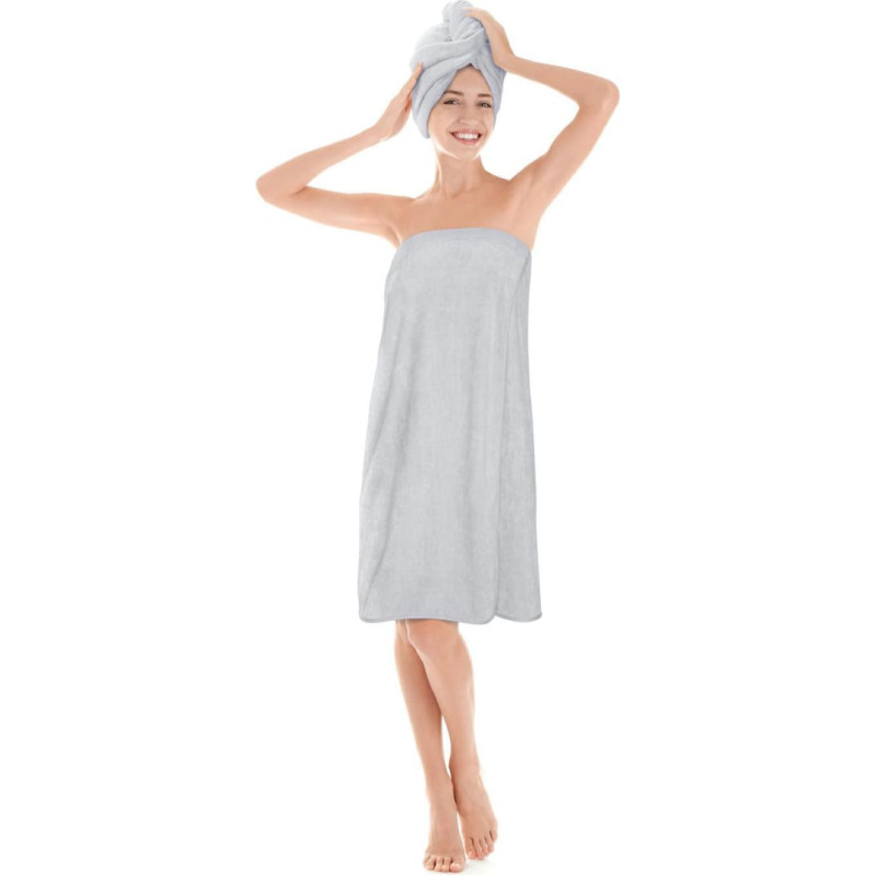 Pareo Active L/XL sieviešu pirts dvielis, pelēka mikrošķiedra