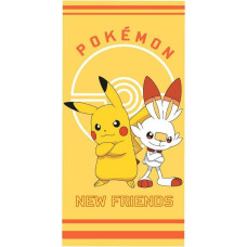Bērnu dvielis 70x140 Pokemon Pikachu dzeltenā pludmales kokvilna C24