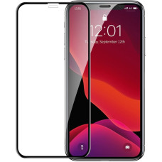 Baseus 2x rūdīta stikla 9H pilnekrāna ar rāmi iPhone 11 / XR + melns pozicionētājs