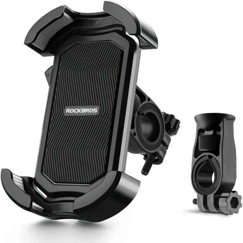 Rockbros 4,7 līdz 6,8 collu telefona turētājs velosipēda stūrei - melns