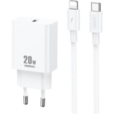 Wall charger Remax, RP-U5, USB-C, 20W (white) + Lightning cable