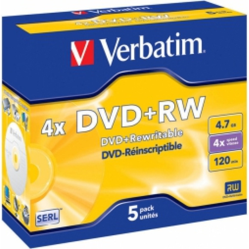 Matricas DVD+RW SERL Verbatim 4.7GB 4x 5 Pack Jewel